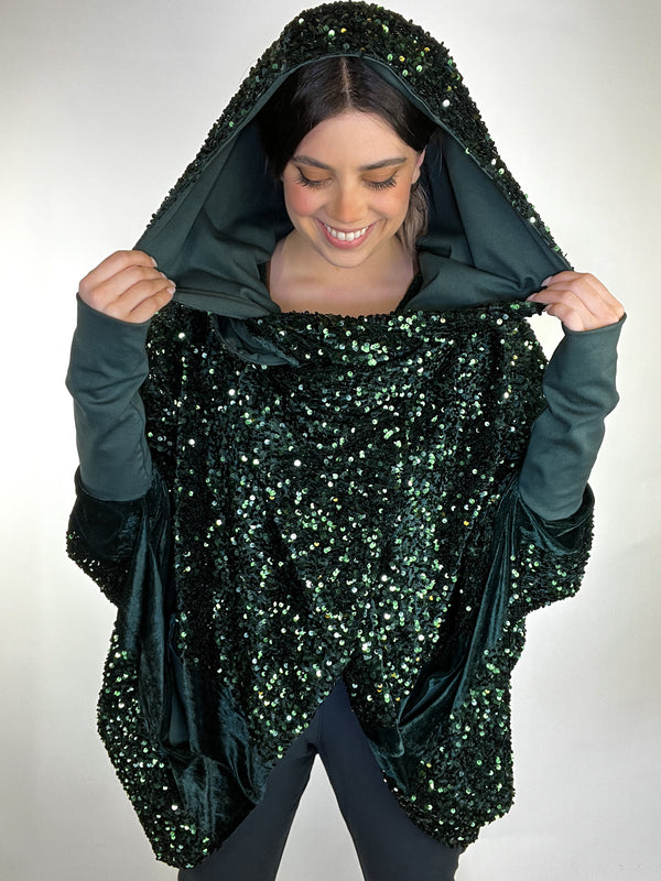 Green sequin Wrap Jacket